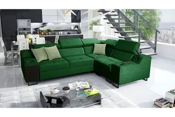 4-seters Sovesofa Høyre - Grønn - Møbler - Sofaer - Sovesofaer