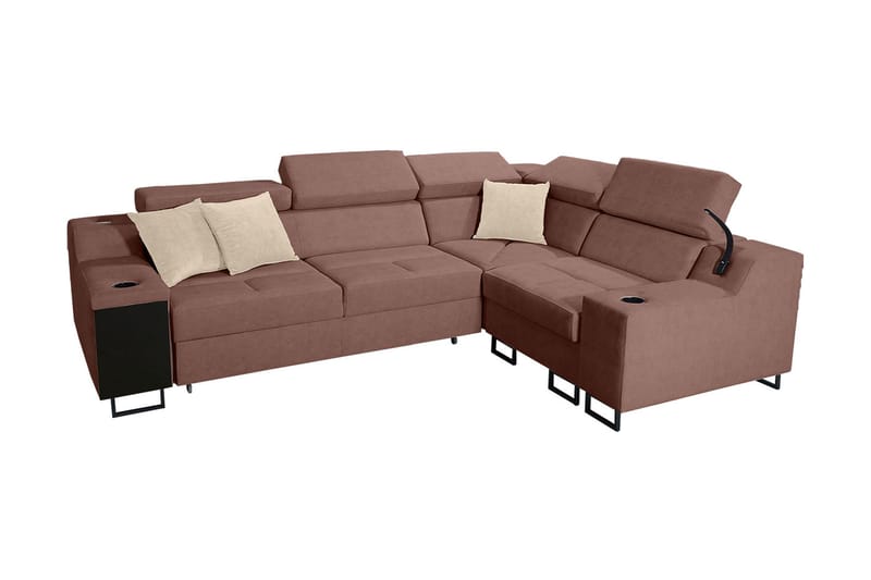 4-seters Sovesofa Høyre - Rosa - Møbler - Sofaer - Sovesofaer
