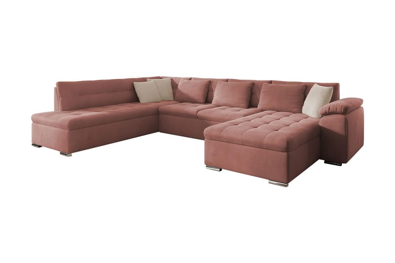 4-seters Sovesofa Høyre - Rosa - Møbler - Sofaer - Sovesofaer