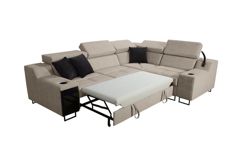 4-seters Sovesofa Høyre - Svart - Møbler - Sofaer - Sovesofaer