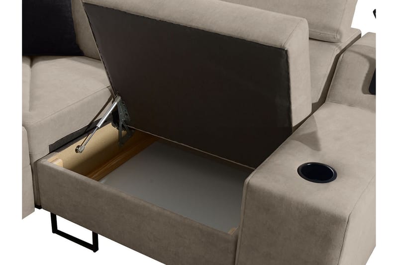 4-seters Sovesofa Høyre - Svart - Møbler - Sofaer - Sovesofaer