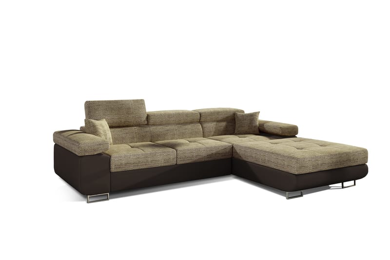 Klinka Sovesofa med Divan Høyre - Beige/Brun - Sovesofaer - 4 seters sovesofa