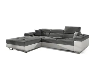 Klinka Sovesofa med Divan Venstre - Grå/Hvit - Møbler - Sofaer - Sovesofaer