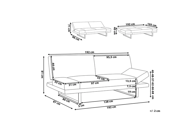 Ramsholt Sovesofa - Beige - Møbler - Sofaer - Sovesofaer - 4 seters sovesofa