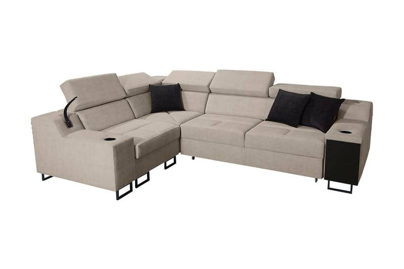 4-seters Sovesofa Venstre - Beige - Møbler - Sofaer - Sovesofaer