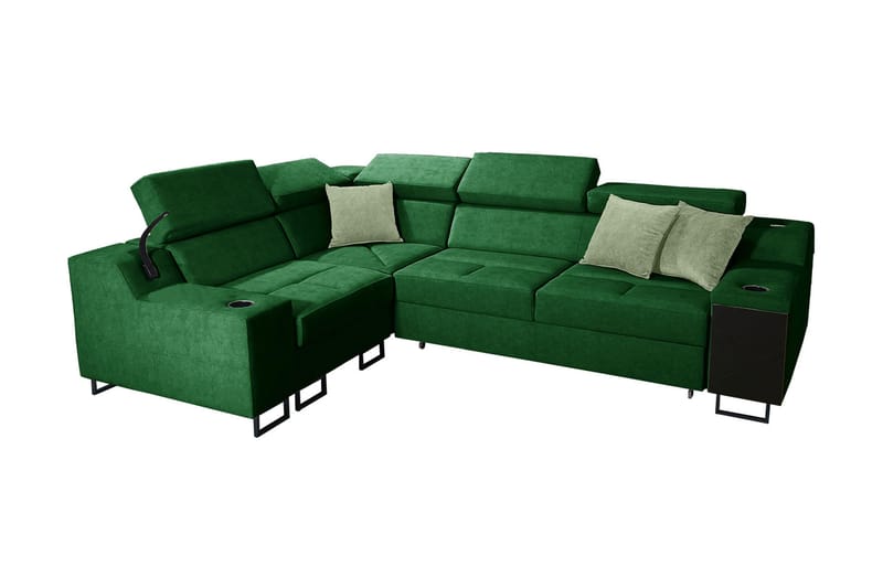 4-seters Sovesofa Venstre - Grønn - Møbler - Sofaer - Sovesofaer