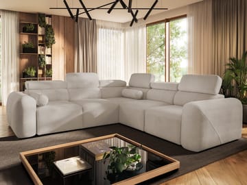5-seters hjørnesovesofa VOLARE Velo 623 Høyrevendt - beige - Møbler - Sofaer - Sovesofaer