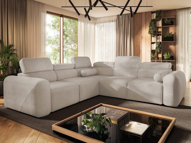 5-seters hjørnesovesofa VOLARE Velo 623 Venstrevendt - beige - Møbler - Sofaer - Sovesofaer