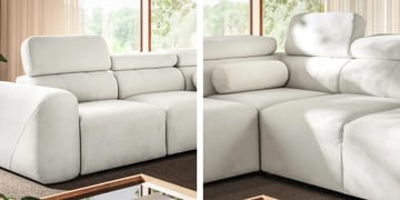 5-seters hjørnesovesofa VOLARE Velo 633 Venstrevendt - lysegrå - Møbler - Sofaer - Sovesofaer