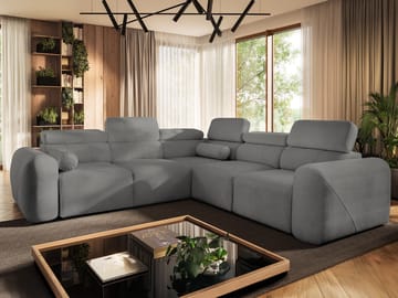 5-seters hjørnesovesofa VOLARE Velo 635 Høyrevendt - mørkegrå - Møbler - Sofaer - Sovesofaer