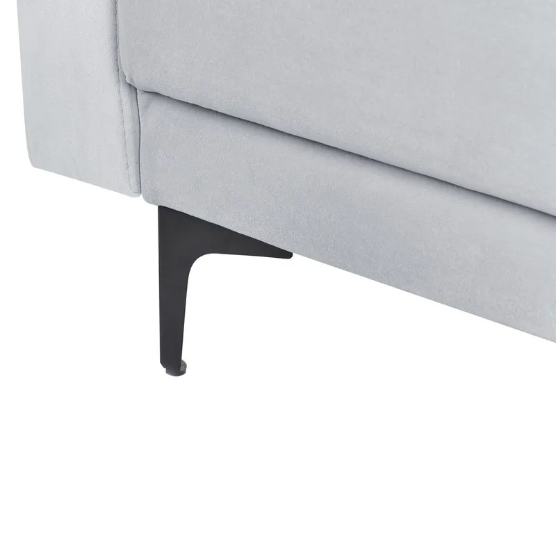 5-seters Modulsofa Aberdeen - Lysegrå, svart/Fløyel - Møbler - Sofaer - Modulsofaer - Komplett modulsofa