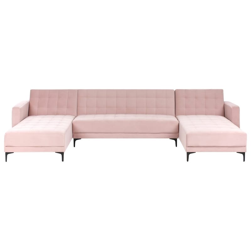 5-seters Sovesofa Aberdeen - Rosa, Svart/Fløyel - Møbler - Sofaer - Sovesofaer