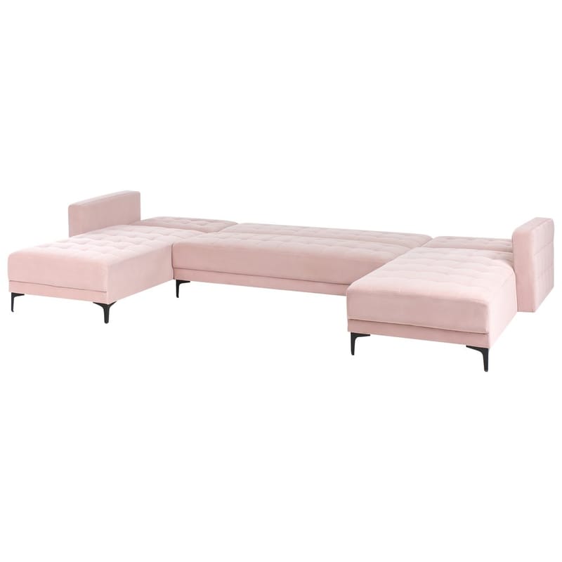 5-seters Sovesofa Aberdeen - Rosa, Svart/Fløyel - Møbler - Sofaer - Sovesofaer