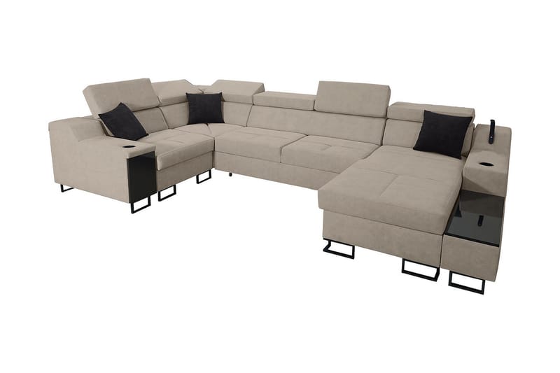 5-seters Sovesofa Høyre - Beige - Sovesofaer - Hjørnesovesofa