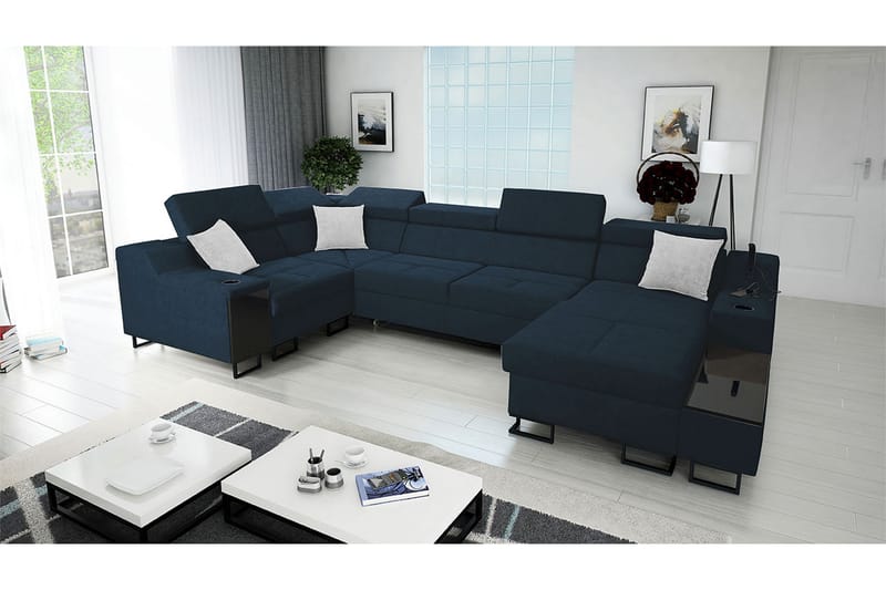 5-seters Sovesofa Høyre - Blå - Møbler - Sofaer - Sovesofaer