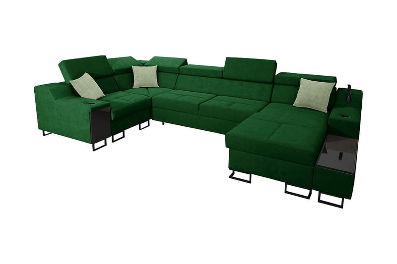 5-seters Sovesofa Høyre - Grønn - Møbler - Sofaer - Sovesofaer