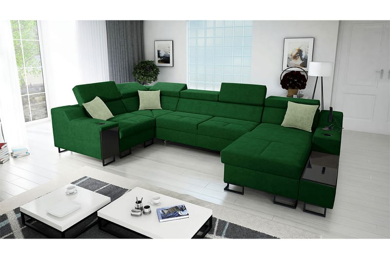 5-seters Sovesofa Høyre - Grønn - Møbler - Sofaer - Sovesofaer