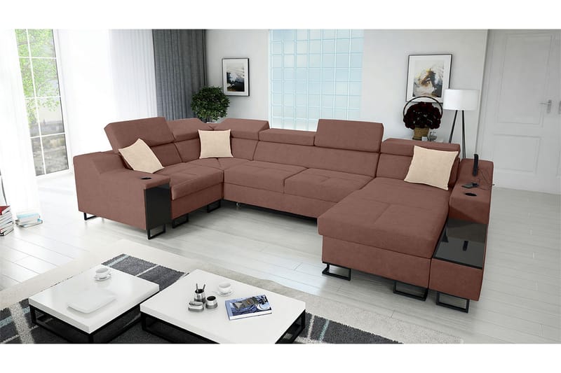 5-seters Sovesofa Høyre - Rosa - Møbler - Sofaer - Sovesofaer