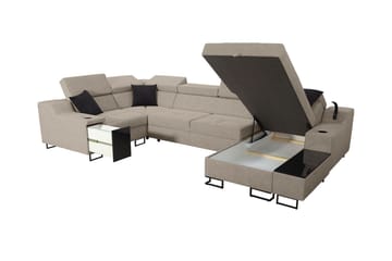 5-seters Sovesofa Høyre - Svart - Møbler - Sofaer - Sovesofaer