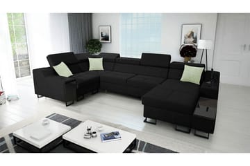 5-seters Sovesofa Høyre - Svart - Møbler - Sofaer - Sovesofaer