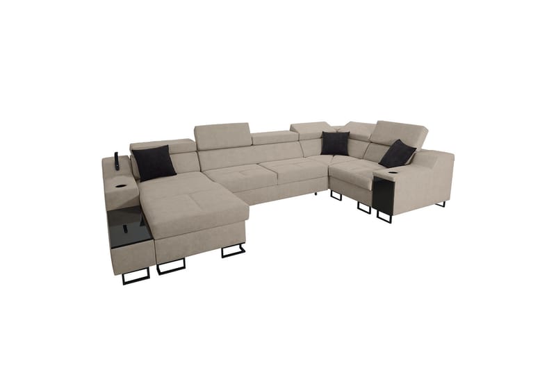 5-seters Sovesofa Venstre - Beige - Møbler - Sofaer - Sovesofaer