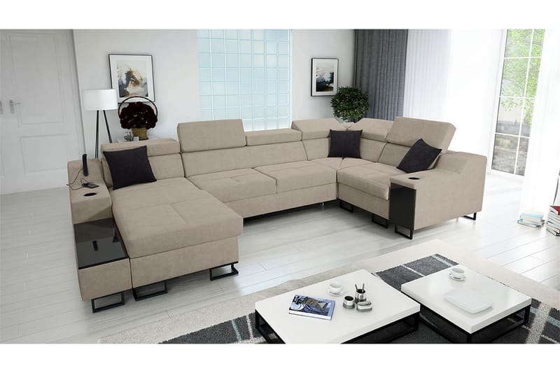 5-seters Sovesofa Venstre - Beige - Møbler - Sofaer - Sovesofaer