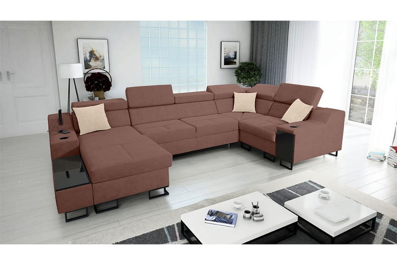 5-seters Sovesofa Venstre - Rosa - Møbler - Sofaer - Sovesofaer