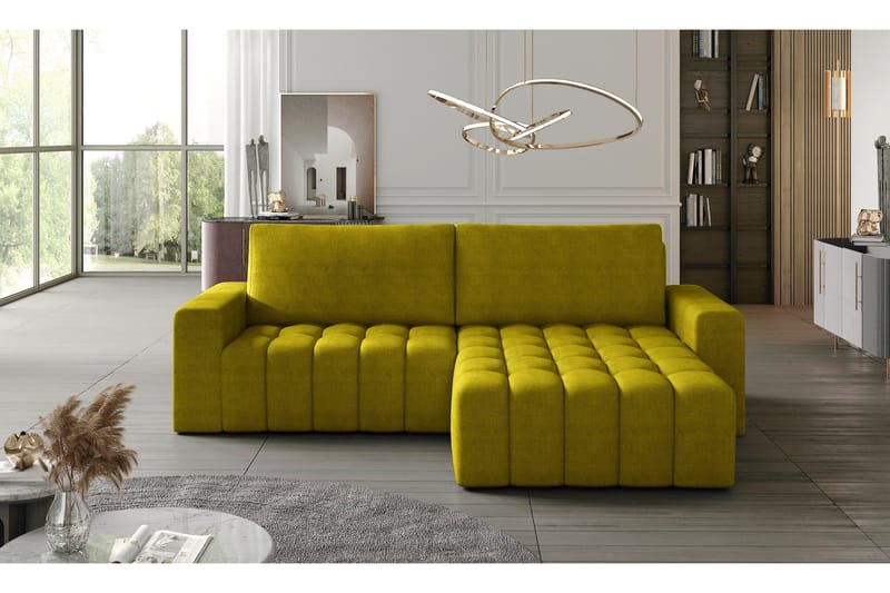 Abonetta Divansovesofa Høyre - Gul - Møbler - Sofaer - Sovesofaer