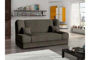 Abron 3-seter Sammenleggbar Sovesofa med Oppbevaring i Bouclé - Brun - Møbler - Sofaer - Sovesofaer