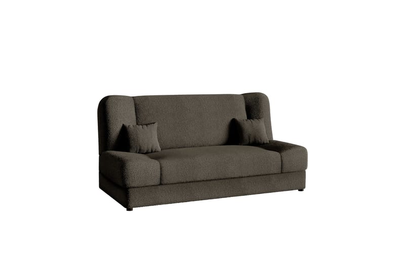 Abron 3-seter Sammenleggbar Sovesofa med Oppbevaring i Bouclé, Brun