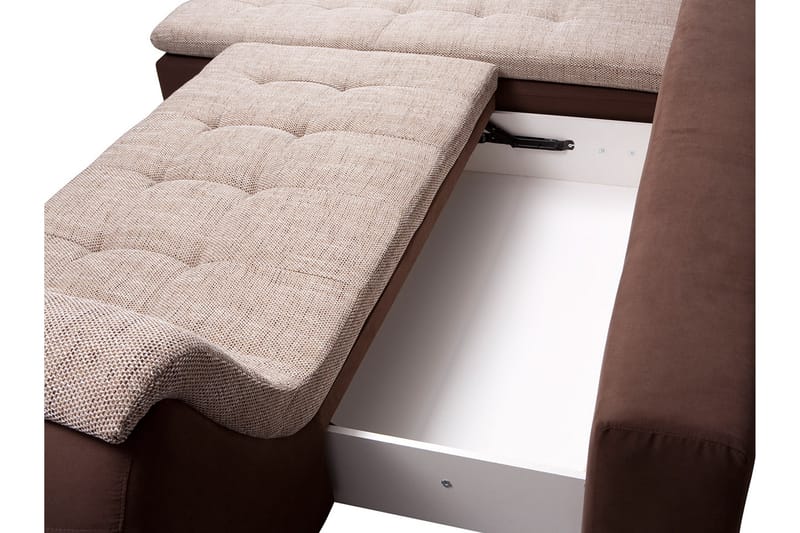 Adeleine L-Sovesofa Venstre - Hvit/Beige - Møbler - Sofaer - Sovesofaer