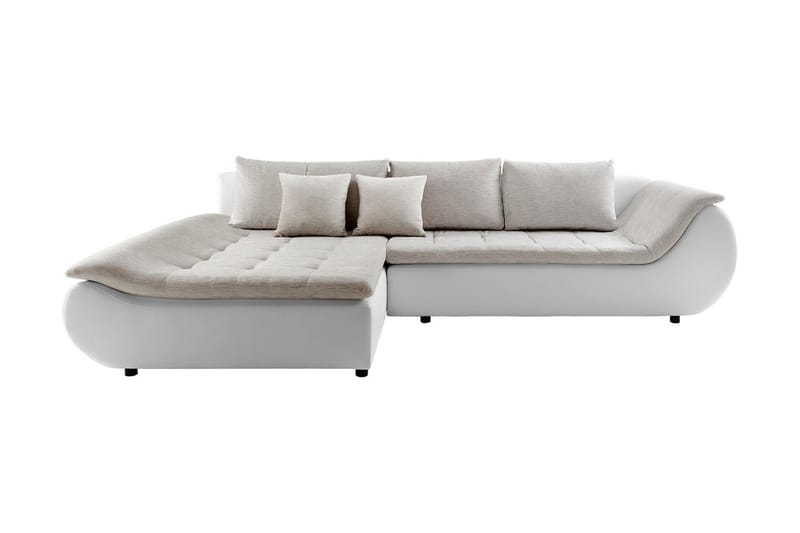 Adeleine L-Sovesofa Venstre - Hvit/Beige - Sovesofaer - Sovesofa divan - Skinnsofaer