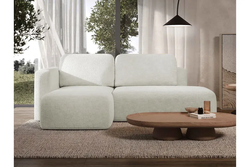 Afir Sovesofa Med 2-Seters Divan - Beige/Hvit - Møbler - Sofaer - Sovesofaer
