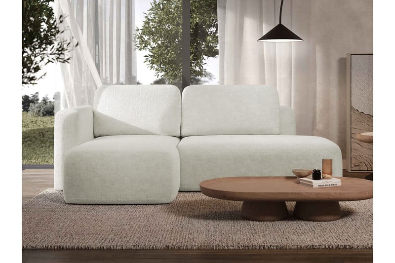 Afir Sovesofa Med 2-Seters Divan - Beige/Hvit - Møbler - Sofaer - Sovesofaer