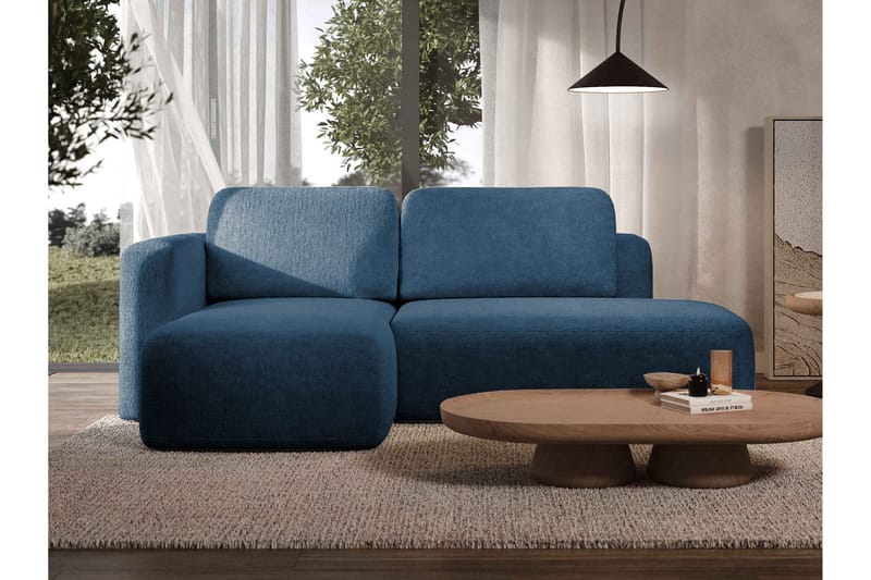 Afir Sovesofa Med 2-Seters Divan - Blå - Møbler - Sofaer - Sovesofaer