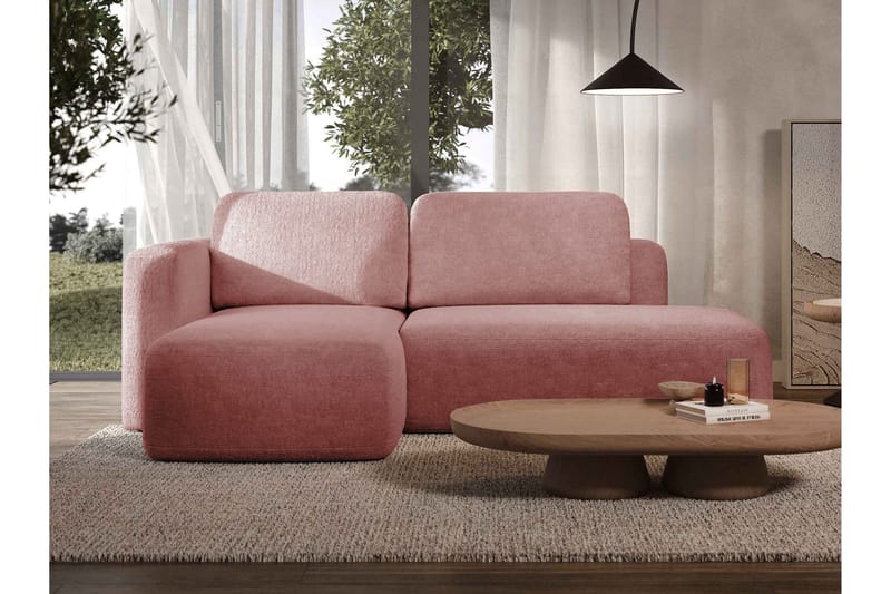 Afir Sovesofa Med 2-Seters Divan - Rosa - Møbler - Sofaer - Sovesofaer