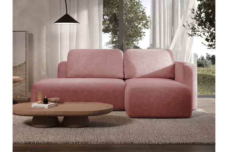 Afir Sovesofa Med 2-Seters Divan - Rosa - Møbler - Sofaer - Sovesofaer