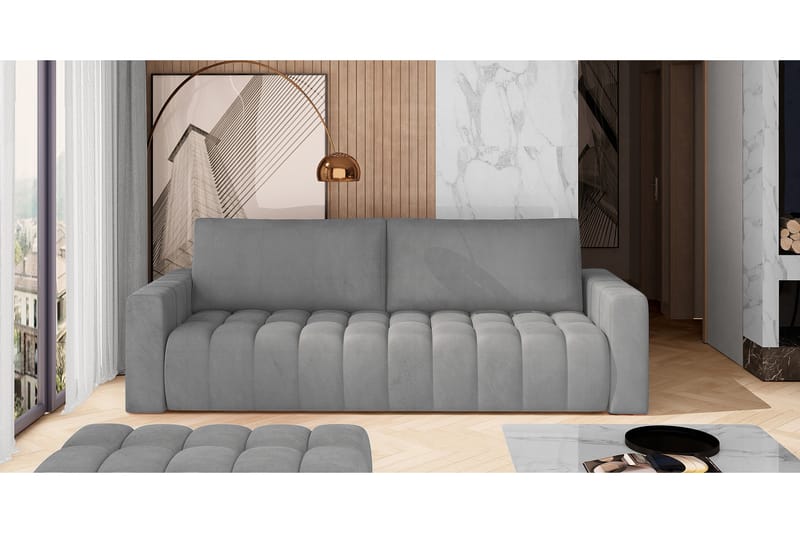 Alazaro 3-seter Sovesofa - Grå - Møbler - Sofaer - Sovesofaer