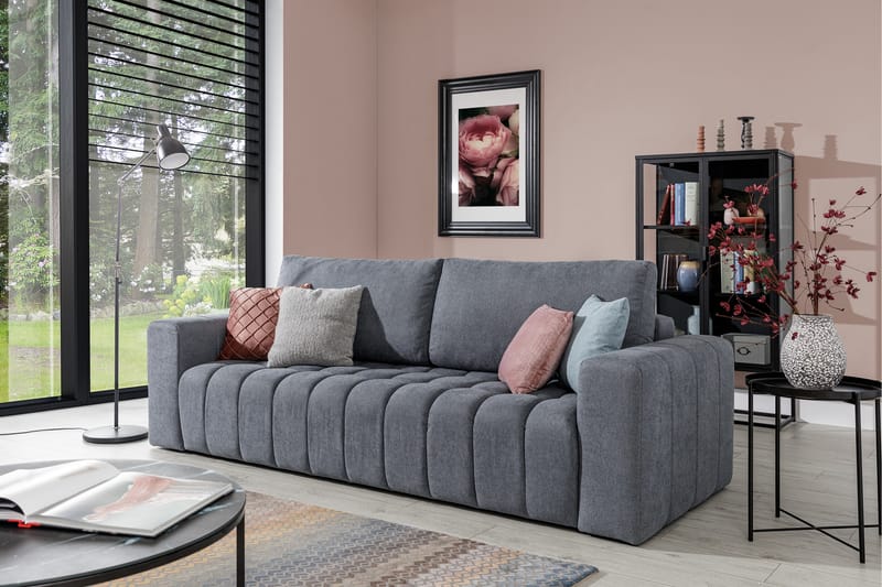 Alazaro 3-seter Sovesofa - Grå - Møbler - Sofaer - Sovesofaer