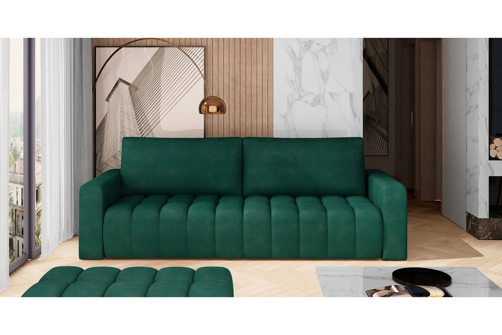 Alazaro 3-seter Sovesofa - Grønn
