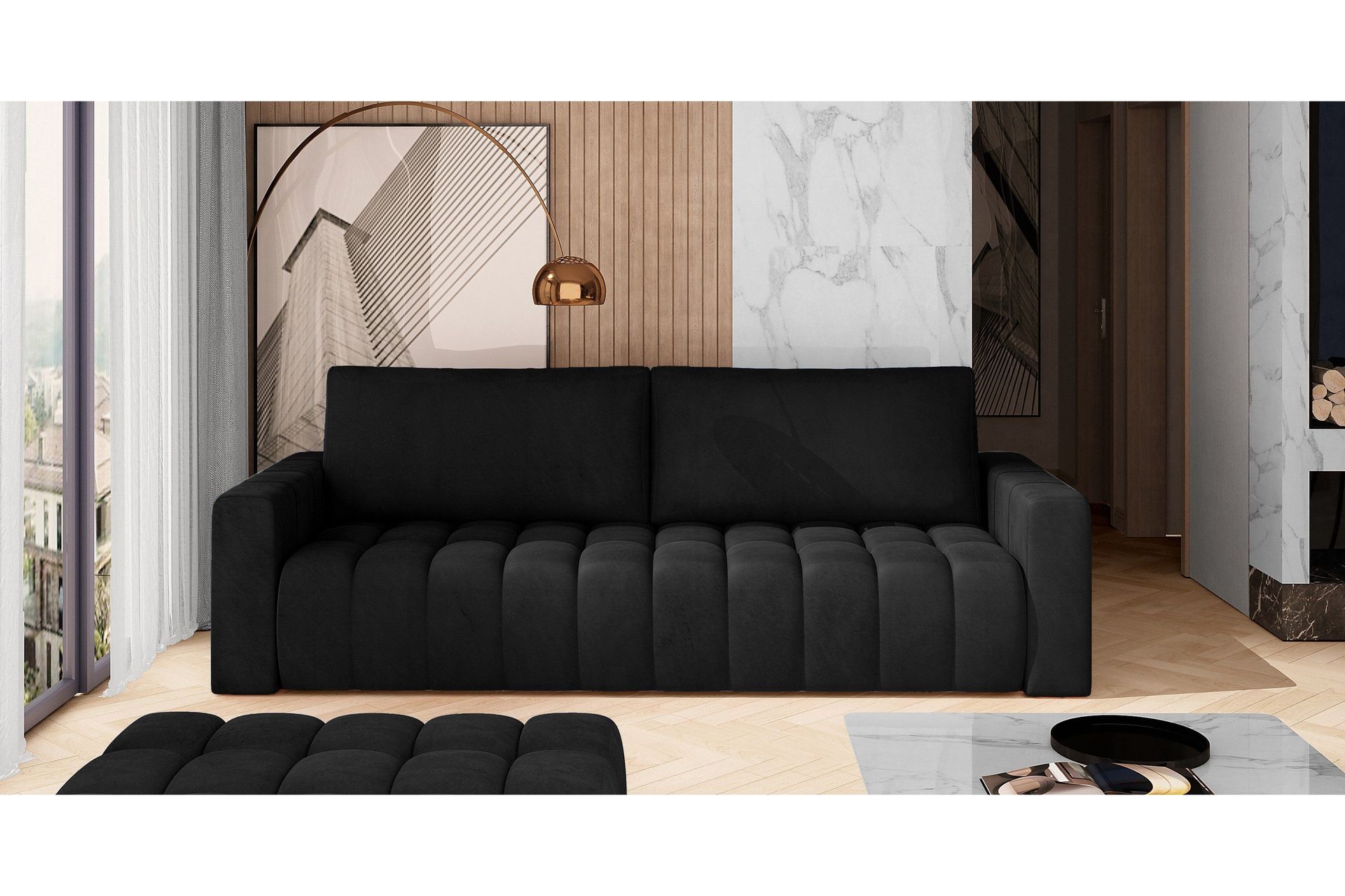 Alazaro 3-seter Sovesofa - Svart