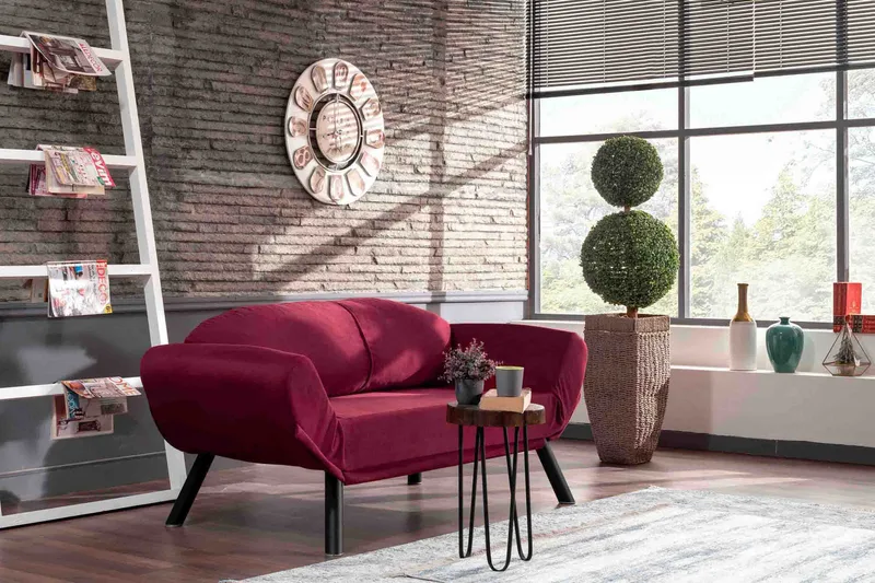 Albertina Sovesofa 2-seter - Burgunder - Møbler - Sofaer - Sovesofaer