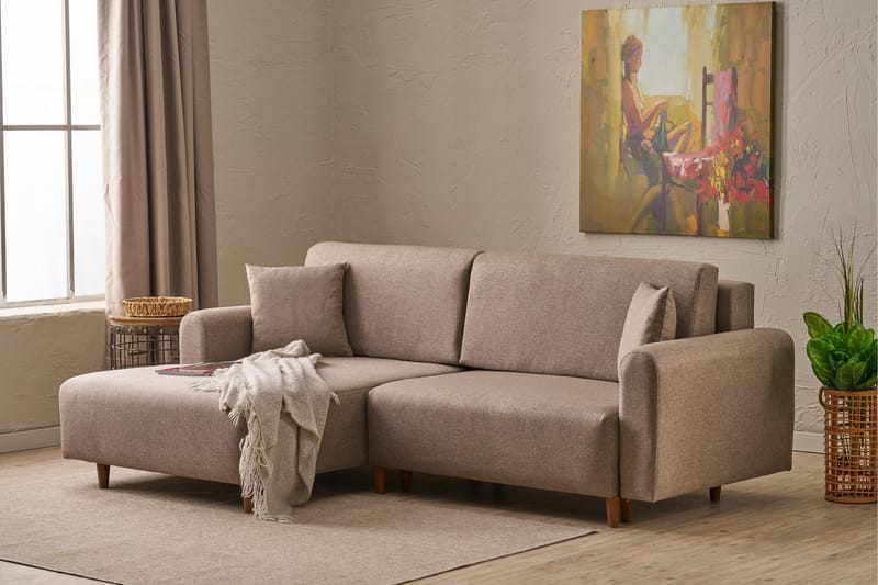 Alfie 4-seters Sovesofa med Divan - Brun - Møbler - Sofaer - Sovesofaer