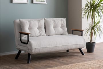 Alfredton 2-seter Utrettbar Sammenleggbar Sovesofa i Bouclé med Metallben - Hvit - Møbler - Sofaer - Sovesofaer