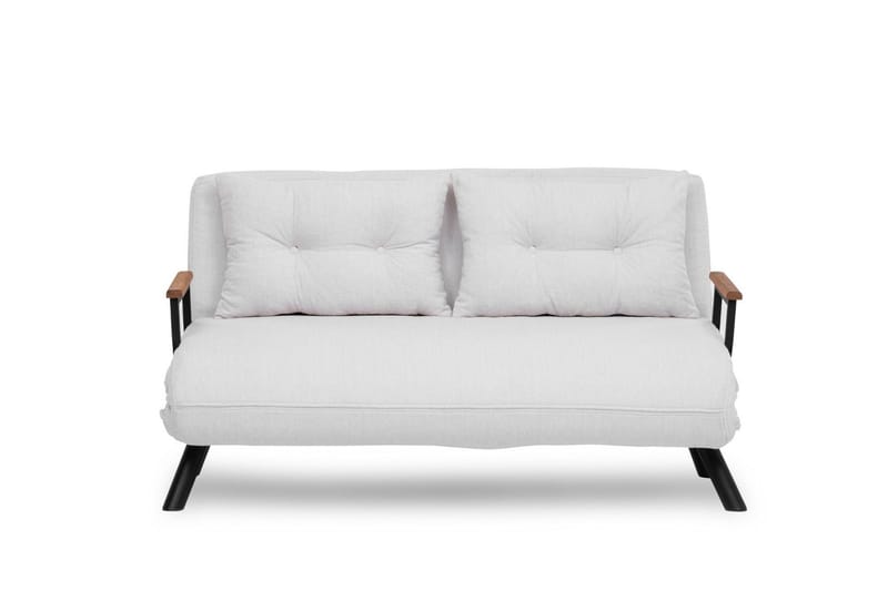 Alfredton 2-seter Utrettbar Sammenleggbar Sovesofa i Bouclé med Metallben - Hvit - Møbler - Sofaer - Sovesofaer