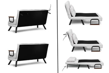 Alfredton 2-seter Utrettbar Sammenleggbar Sovesofa i Bouclé med Metallben - Hvit - Møbler - Sofaer - Sovesofaer
