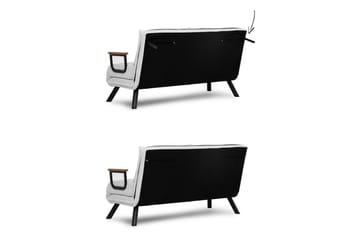 Alfredton 2-seter Utrettbar Sammenleggbar Sovesofa i Bouclé med Metallben - Hvit - Møbler - Sofaer - Sovesofaer