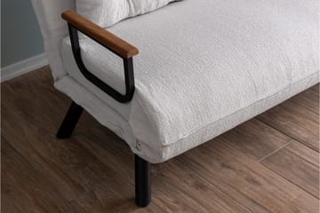 Alfredton 2-seter Utrettbar Sammenleggbar Sovesofa i Bouclé med Metallben - Hvit - Møbler - Sofaer - Sovesofaer