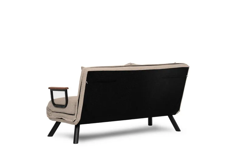 Alfredton 2-seter Utrettbar Sammenleggbar Sovesofa i Stoff med Metallben - Lysebeige - Møbler - Sofaer - Sovesofaer