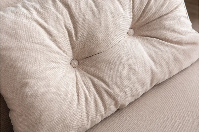 Alfredton 2-seter Utrettbar Sammenleggbar Sovesofa i Stoff med Metallben - Lysebeige - Møbler - Sofaer - Sovesofaer